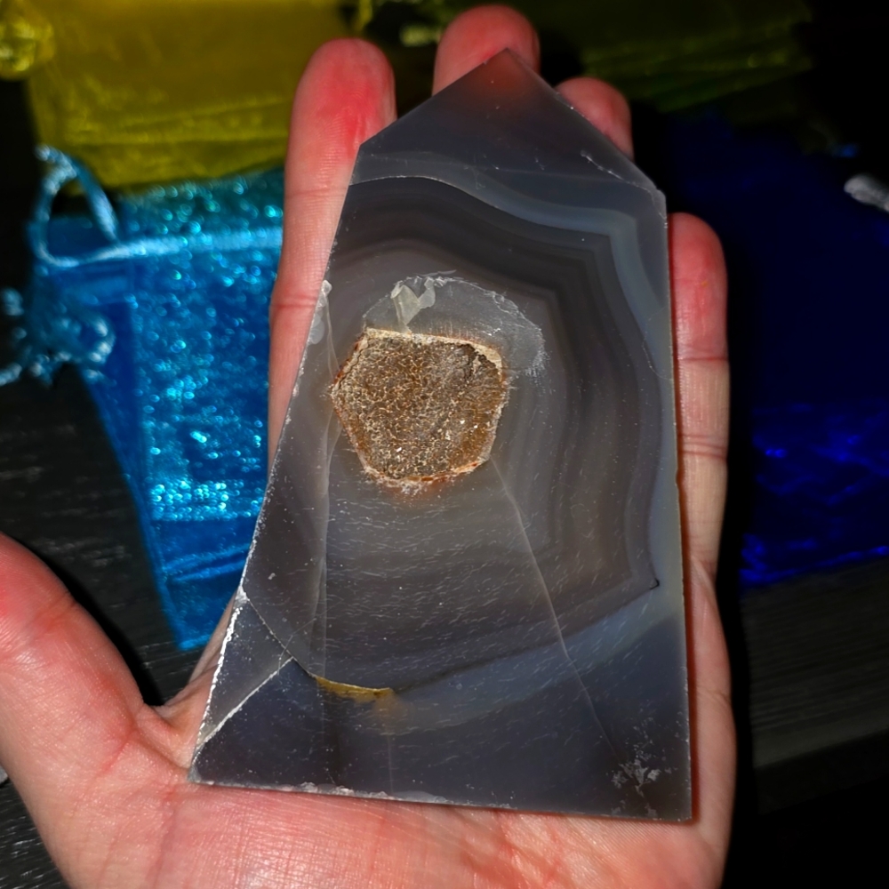 Druzy agate tower large